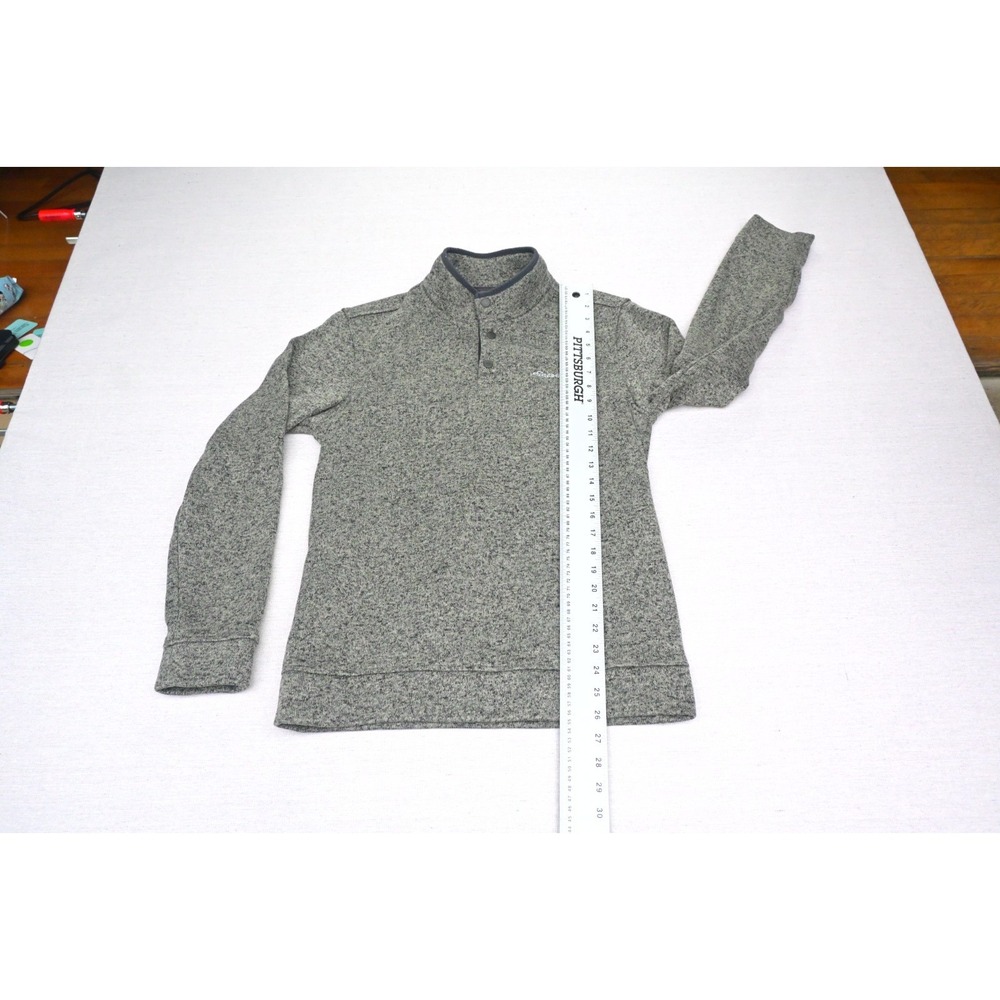 Eddie Bauer Mens M Radiator Fleece Snap Mock Neck Pullover Grey Long Sleeve Soft - Picture 3 of 8